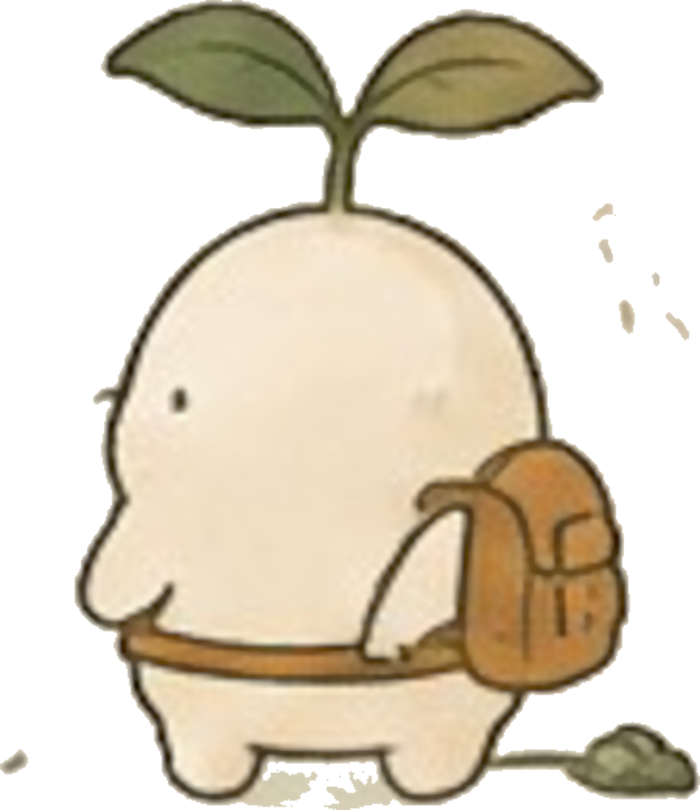 かばんを背負って歩くクウ